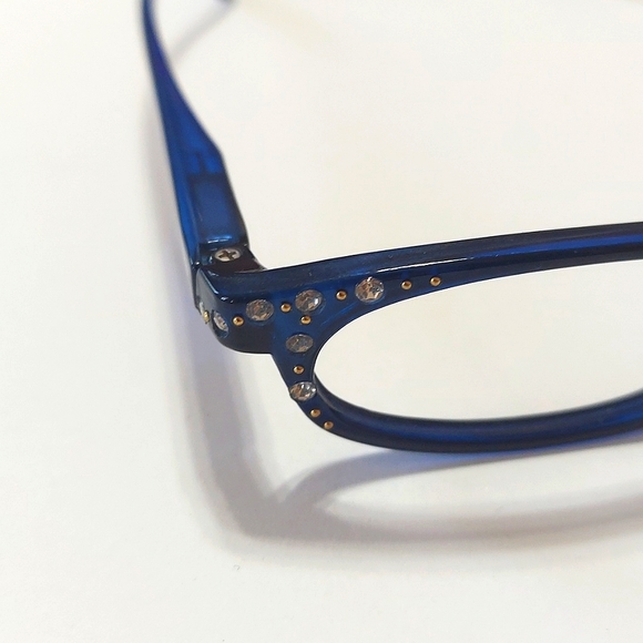 Ladies Stone Embellished Glamr Eyes Blue Frame Cal Optix Lenses - Picture 2 of 6